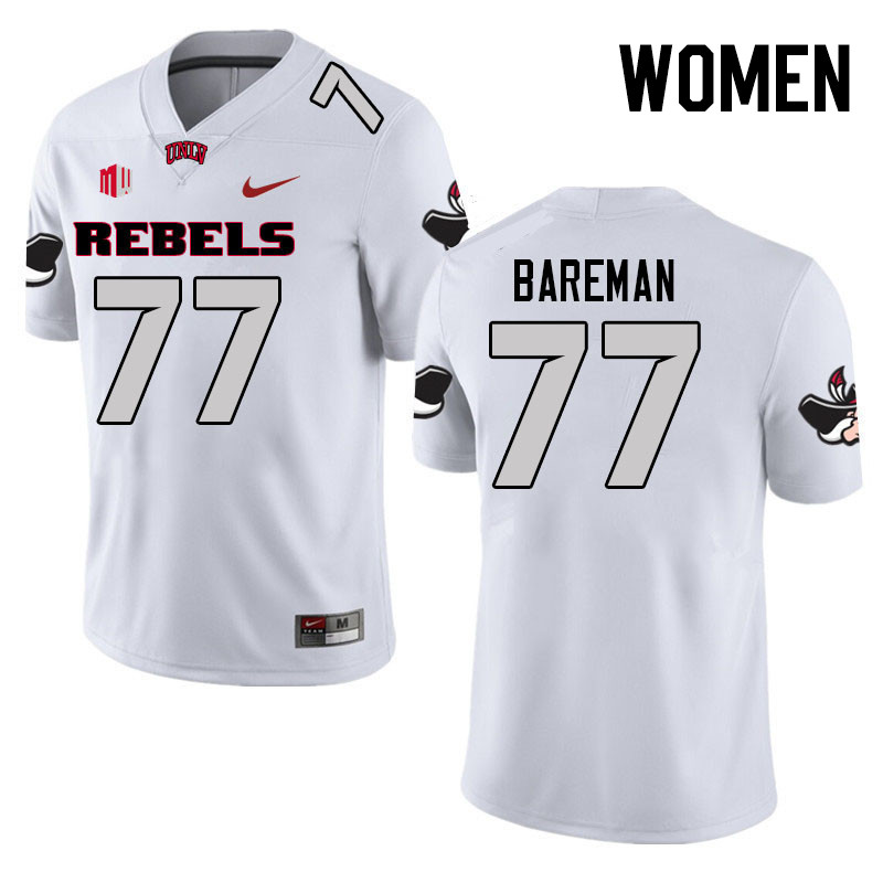 Women #77 Michael Bareman UNLV Rebels College Football Jerseys Stitched Sale-White - Click Image to Close